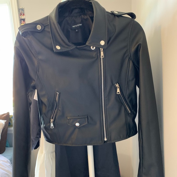PLT Faux Leather Biker Jacket with Zips - Picture 2 of 5